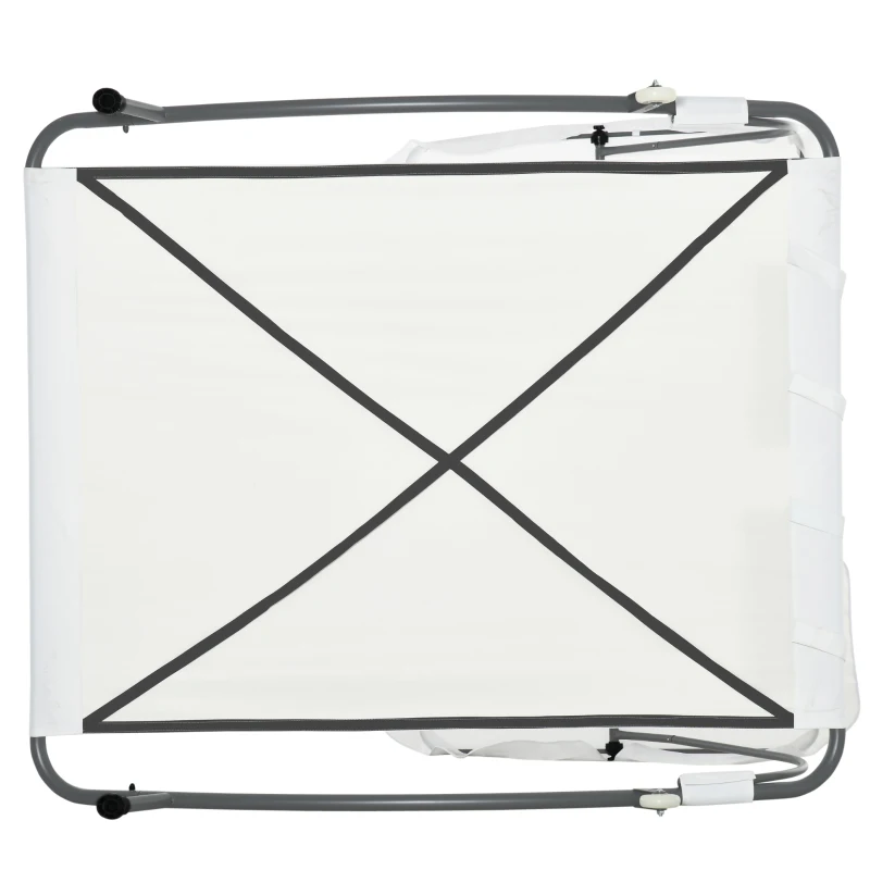 Best Double Hammock Sun Lounger Bed with Canopy Shelter, Wheels & 2 Pillows, White - Image 8