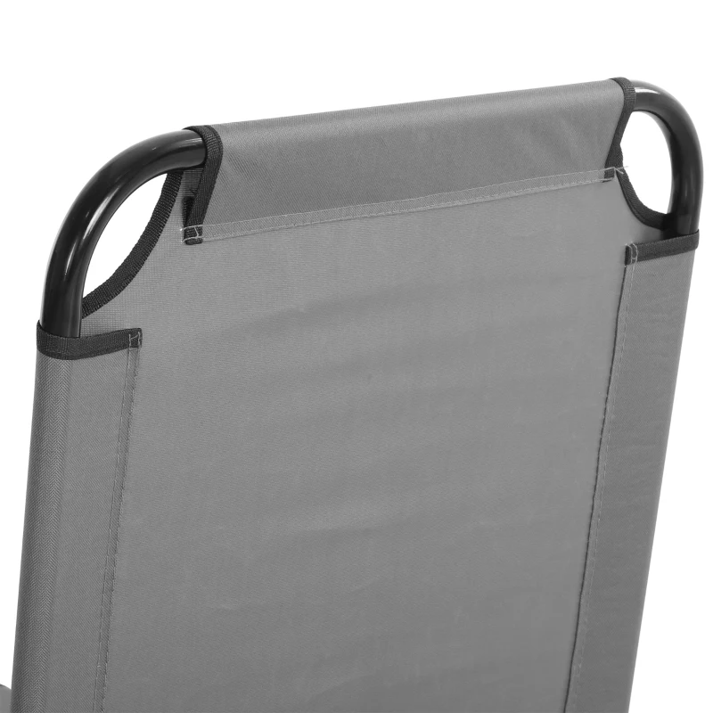 Best Garden Sun Lounger, with Five-Position Back - Grey - Image 7