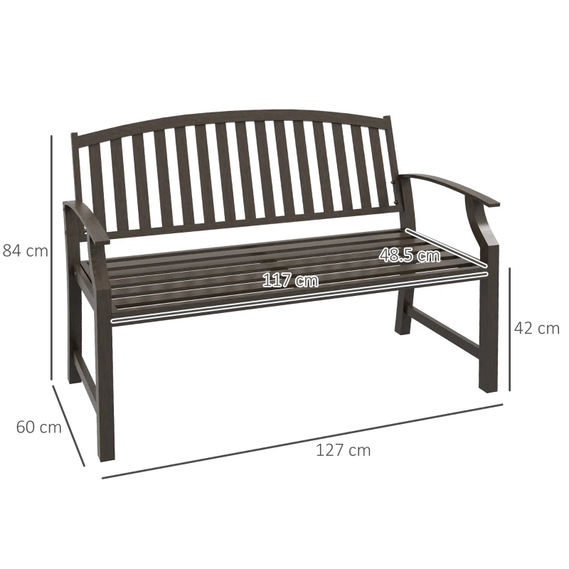 Best Two-Seater Simple Metal Bench - Brown - Image 3