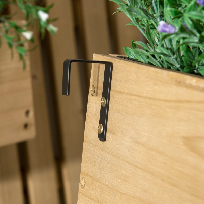Best Wall-mounted Wooden Garden Planters with Trellis, Drainage Holes and 3 Planter Boxes for Patio, Natural - Image 9