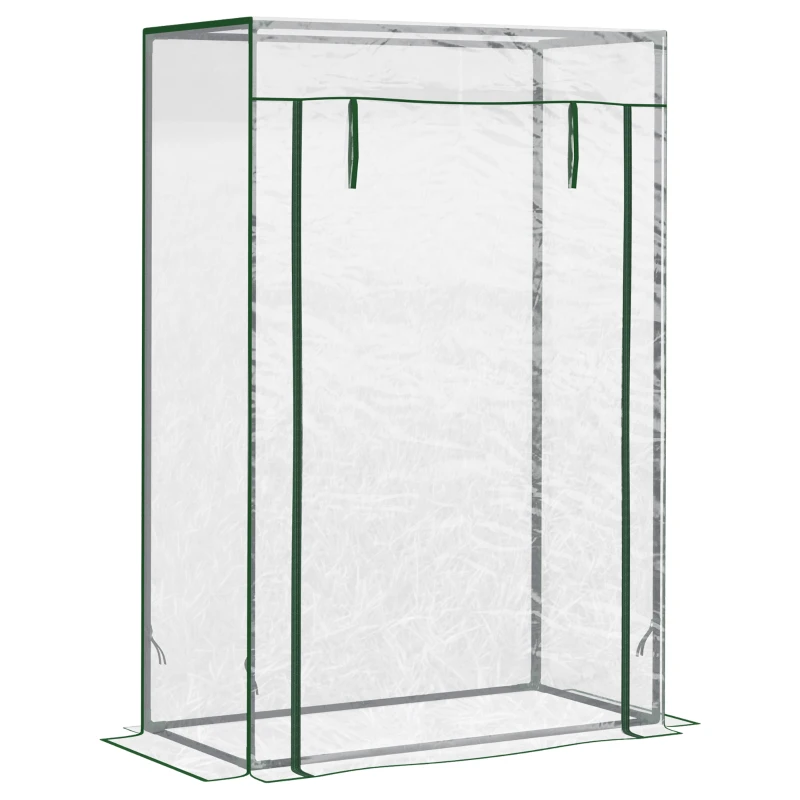 Best Tomato Greenhouse with Roll-up Door, Mini Greenhouse with PVC Cover, Outdoor Grow House Small Green House for Yard, Balcony, Garden, 100 x 50 x 150cm, Transparent