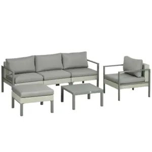 Best Six-Piece Rattan Garden Sofa Set - Light Grey