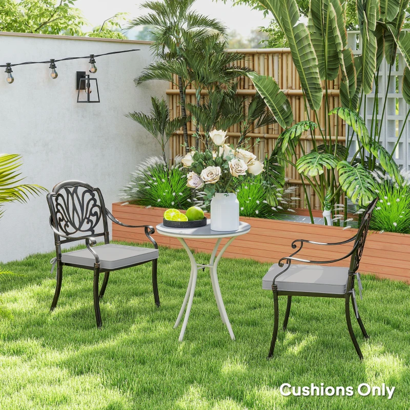 Best Set of 2 Garden Chair Cushions - Light Grey - Image 8