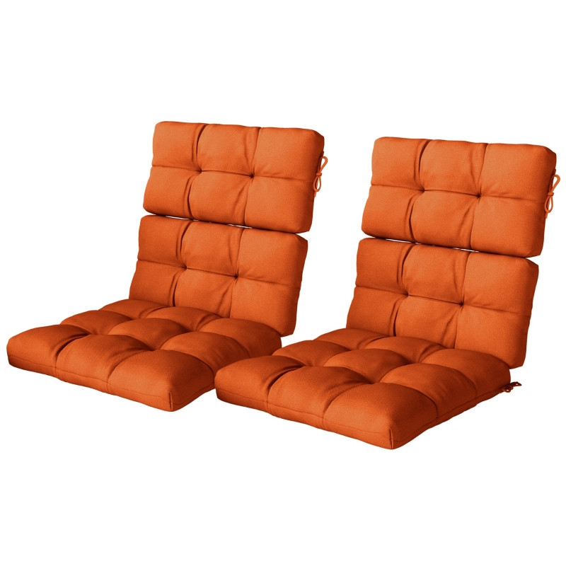Best Set of Two Padded Outdoor Seat Cushions - Orange - Image 11