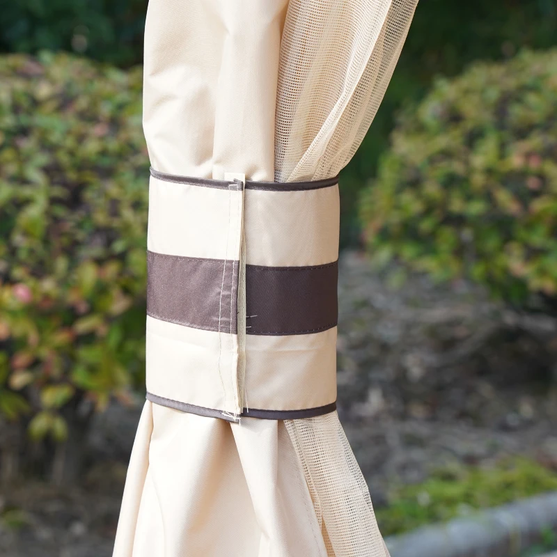 Best 3.2 x 3.2m Garden Gazebo, Double Roof Outdoor Gazebo Canopy Shelter with Netting, Solid Steel Frame for Garden, Lawn, Backyard and Deck - Image 8