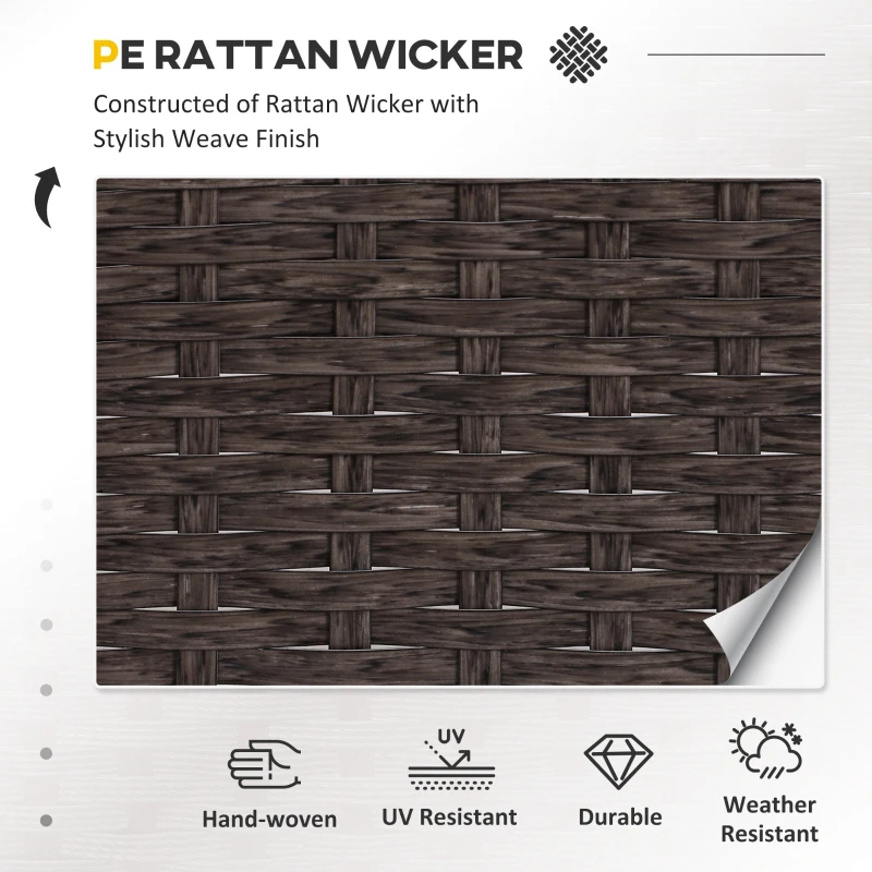 Best 5 Pieces PE Rattan Garden Furniture Set with 10cm Thick Padded Cushions, Wicker Weave Outdoor Seating Chairs with 2 Armchairs, 2 Stools, Glass Top Table, Brown - Image 4