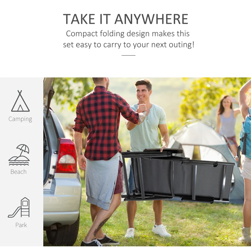 Best Outdoor Folding Sun Lounger, 5-Position Adjustable Chaise Lounge Chair with Aluminium Frame for Patio, Pool and Garden, Grey - Image 6