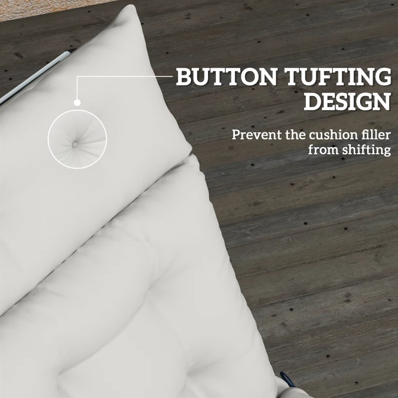 Best Sun Lounger Cushions Only, 190x56x10cm Garden Lounge Chair Cushions, UPF20+ 220gsm Fabric, Thick Sunbed Replacement Pads with 6 Ties, Light Grey - Image 6