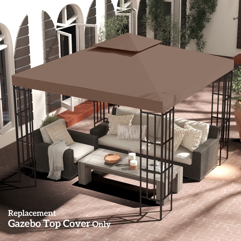 Best 3x3 m Double-Tier Canopy Top Replacement-Coffee - Image 10