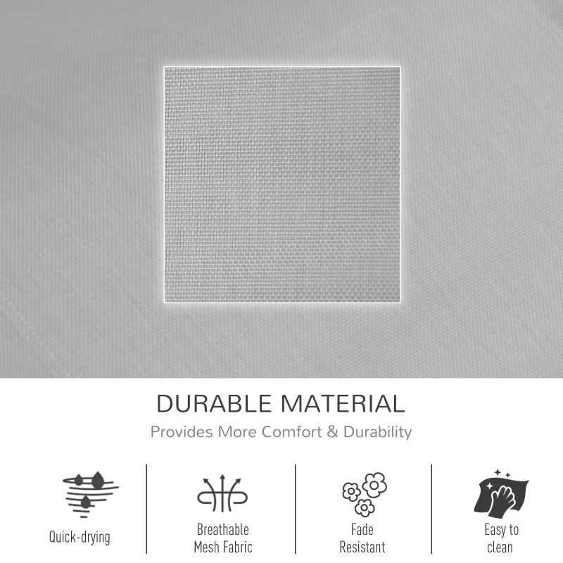 Best Outdoor Garden Rocking Chair, Patio Sun Lounger Rocker Chair with Breathable Mesh Fabric, Removable Headrest Pillow, Armrest, Side Storage Bag, Grey - Image 5