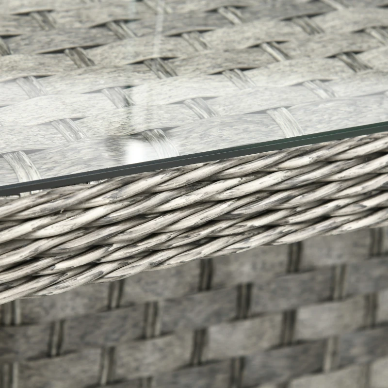 Best Seven-Piece Firepit Table Rattan Sofa Set - Grey - Image 7