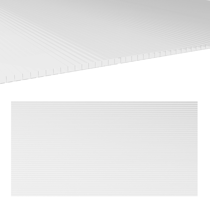 Best 14 Pieces Polycarbonate Sheets, 121 x 61 x 0.4cm Twin-Wall Plastic Roofing Sheets, 10m² Replacement Greenhouse Panels, Waterproof and UV Protection, Clear - Image 11