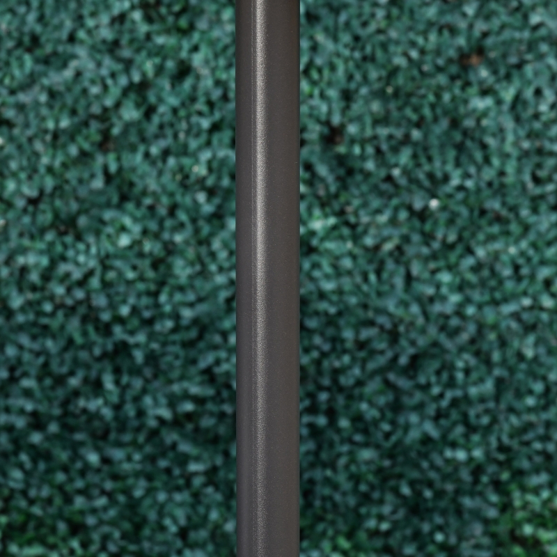 Best Φ2.7m Garden 24 LED Light Parasol Solar Outdoor Tilt Sun Umbrella Patio Club Party Event Manual Sun Shade w/ Hand Crank and 8 Ribs, Grey - Image 12