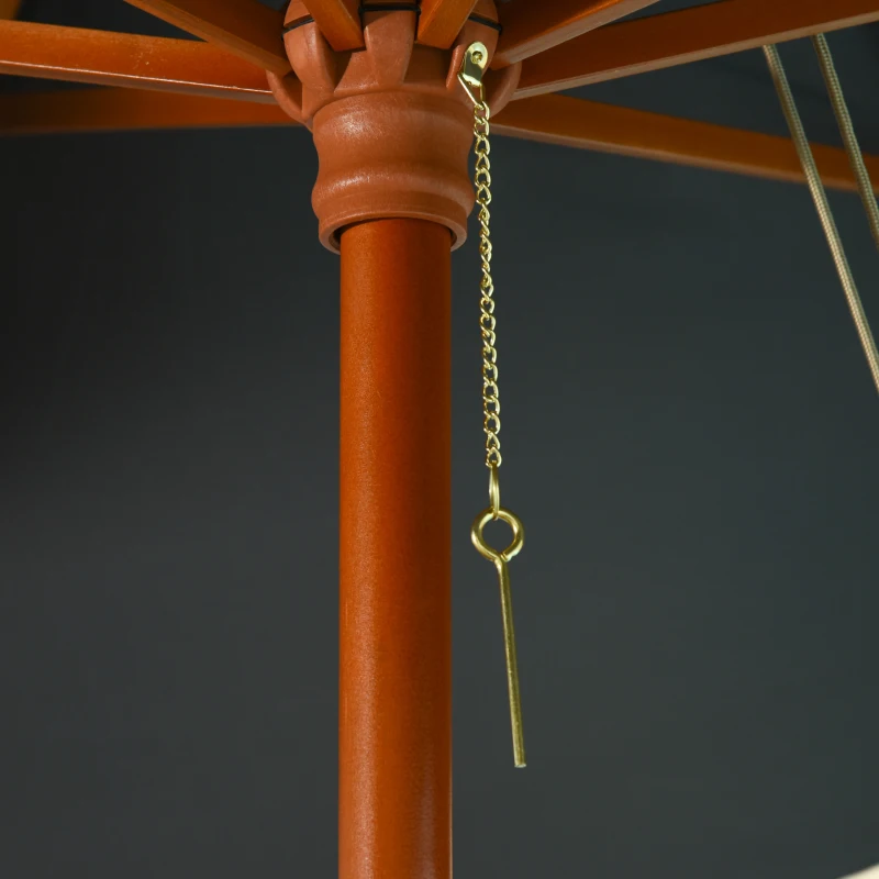 Best 3 x 3 metre Patio Parasol Garden Umbrellas Sunshade Outdoor Wooden Parasol Canopy Double Tier, Dark Grey, BASE NOT INCLUDED - Image 8