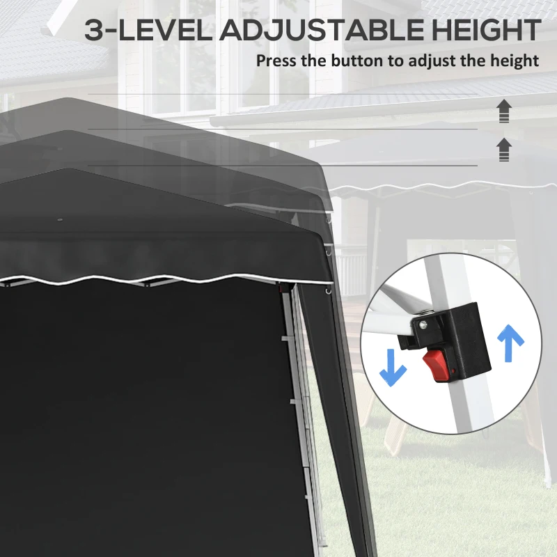 Best 2.4 x 2.4m Two Wall Pop Up Gazebo - Black - Image 6