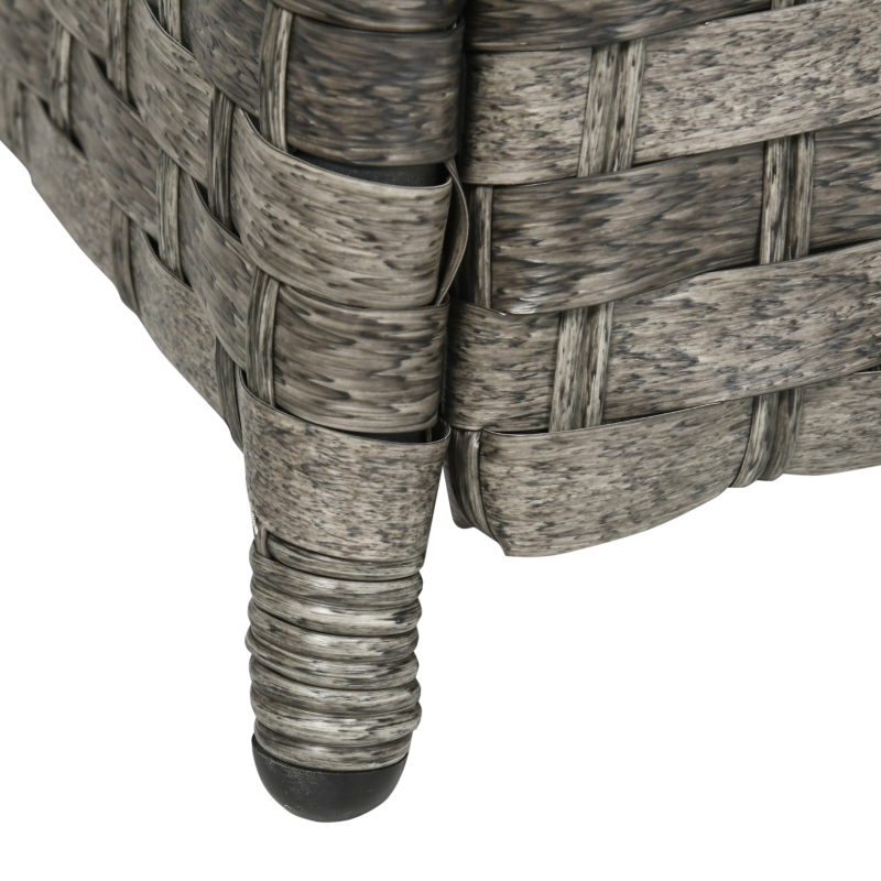 Best Seven-Piece Firepit Table Rattan Sofa Set - Grey - Image 9