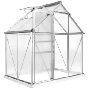 Best 192.5 x 131cm Walk-In Polycarbonate Greenhouse - Silver-Tone