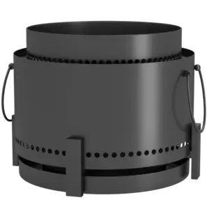 Best Smokeless Fire Pit with Ash Catcher, 37cm Portable Wood Burning Firepit with Poker for Garden Camping Bonfire Party, Metal, Dark Grey