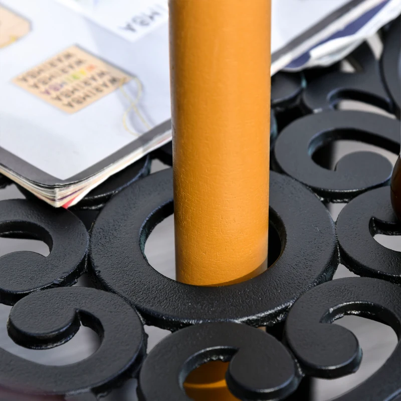 Best Wooden Garden Umbrella Sun Shade with Top Vents, Bamboo Ribs and Sturdy Wood Pole, Black - Image 8