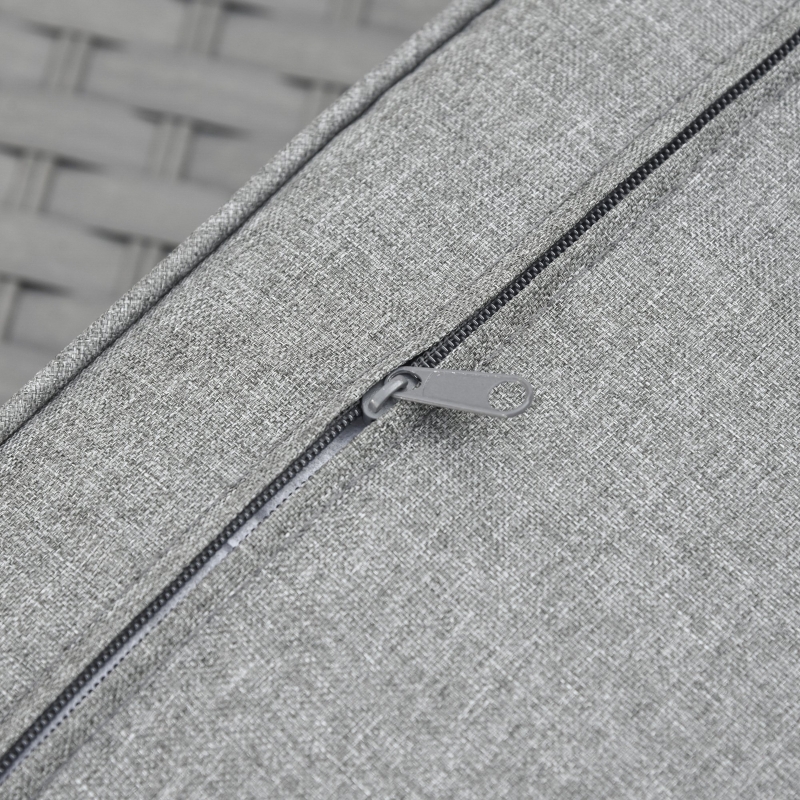 Best 6 Pieces Outdoor PE Rattan Wicker Corner Sofa Set with 10cm Thick Padded Cushions, Aluminium Conservatory Furniture with Glass Top Coffee Table, Footstools, Grey - Image 12