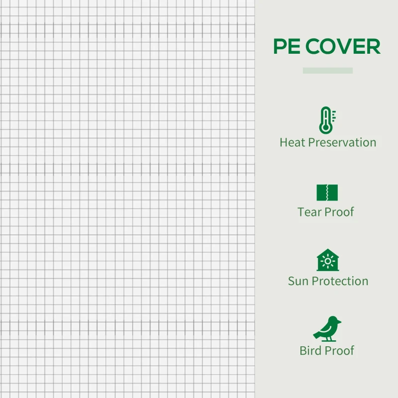 Best Small Walk-in Garden Greenhouse with Steel Frame, Large Roll-up Door and Windows, 200Lx76Wx168Hcm, White - Image 4