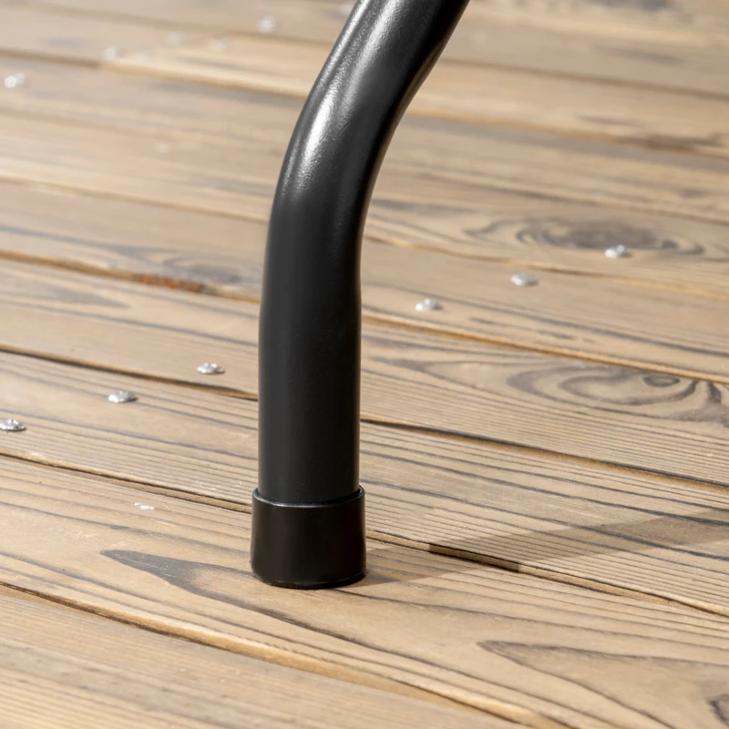 Best Folding Garden Dining Table for 6, Rectangular Outdoor Dining Table with HDPE Tabletop, Foldable Garden Table with Steel Frame for Balcony, Porch, Charcoal Grey - Image 8