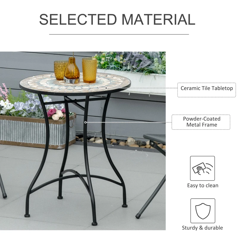 Best Φ60cm Mosaic Outdoor Patio Table - Green - Image 6