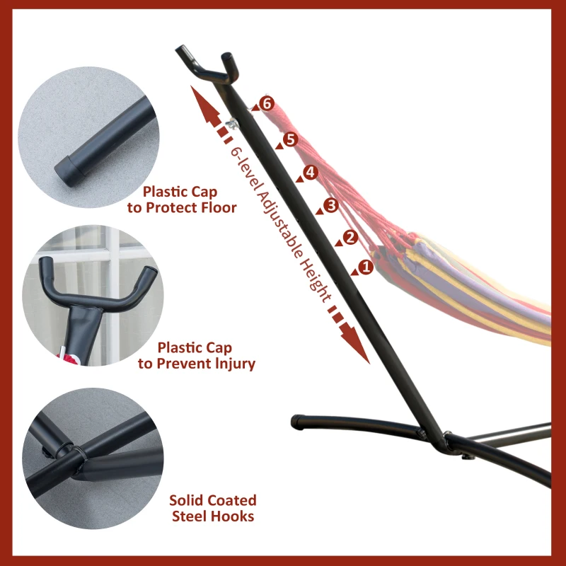 Best 2.86m Universal Hammock Stand Metal Frame Garden Camping Picnic Outdoor Patio Replacement Stand Only - Image 4