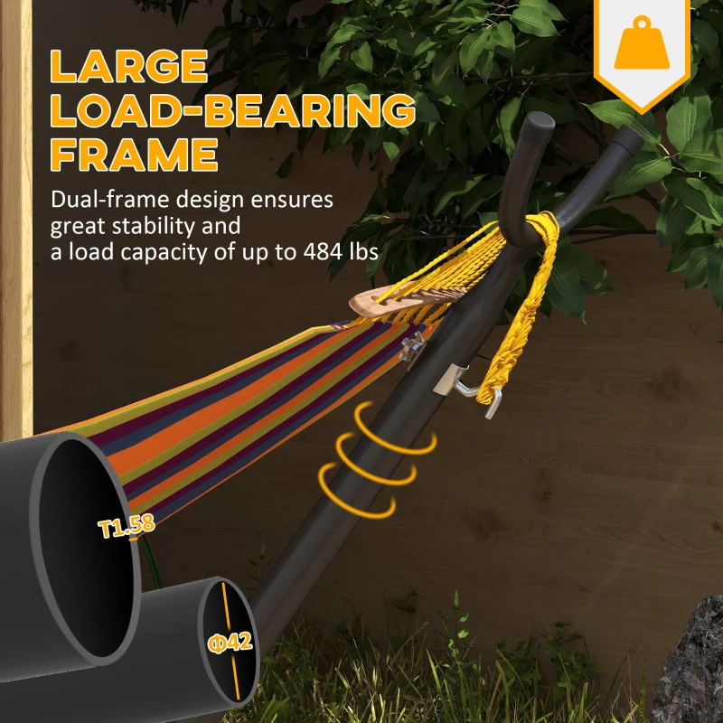 Best 9.5ft Hammock Stand, Portable Hammock with Wheels, Adjustable Hammock Net Stand with Carry Bag, for String-style, Brazilian-style, Flat-style, Rope-style Hammocks, Black - Image 4