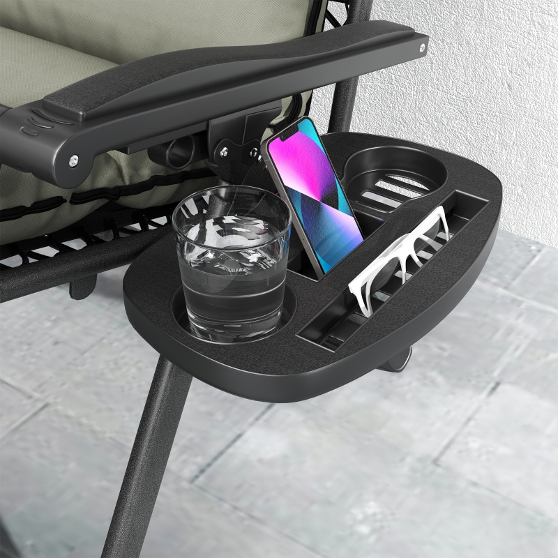 Best Set of Two Reclining Sun Loungers, with Cushion - Grey - Image 9