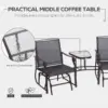Best Gliding Jack and Jill Seat, with Glass-Top Table - Brown/Grey - Image 4