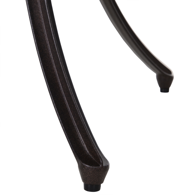 Best 5 Pieces Garden Dining Set for 4, Cast Aluminium Outdoor Dining Set with 4 Armchairs and Round Dining Table with Parasol Hole, Garden Furniture Set, Brown - Image 9