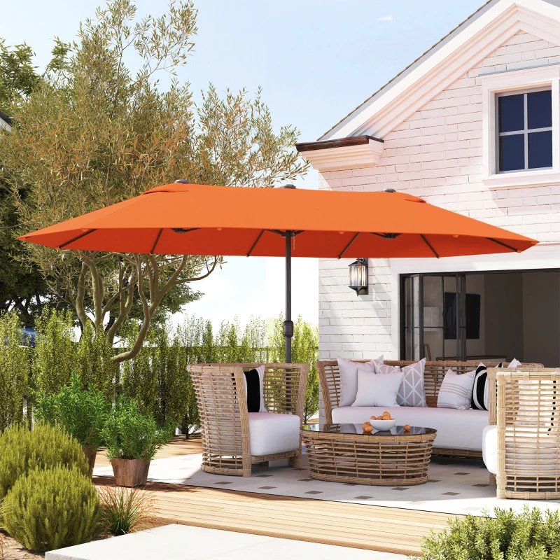 Best 4.6m Double-Sided Garden Parasol - Orange - Image 2
