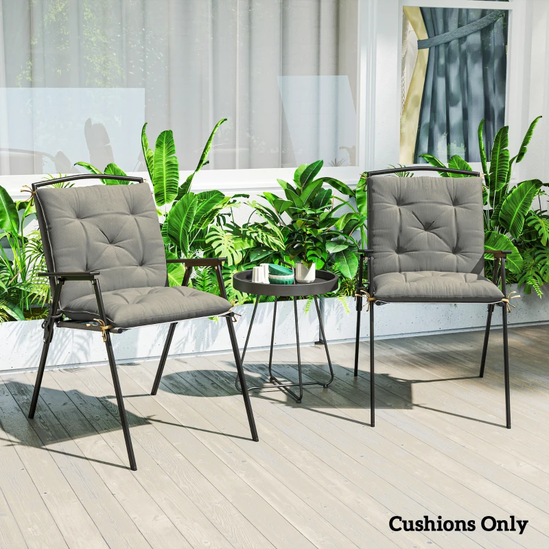 Best Set of Two Outdoor Seat Cushions - Light Grey - Image 8