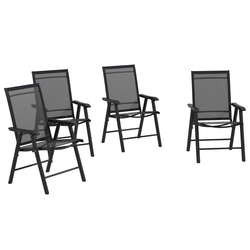 Best Set of Four Folding Garden Chairs - Black