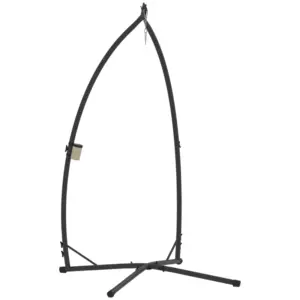 Best Hammock Chair Stand Only, Hanging Chair Stand with X-Shape Base, Heavy Duty Steel Single Hammock Egg Swing Frame for Indoor Outdoor, 150 KG Load Capacity Black