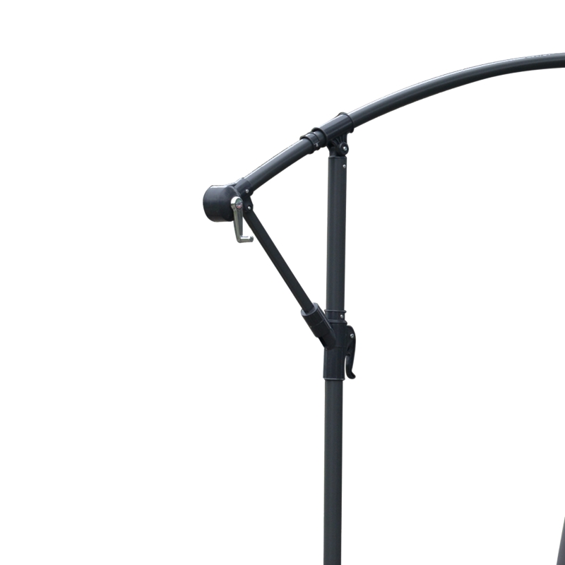 Best 3m LED Patio Banana Umbrella Cantilever Parasol w/ Crank Cross Base Hanging Offset Umbrella Frame Steel Aluminium Garden Table Outdoor Black - Image 10