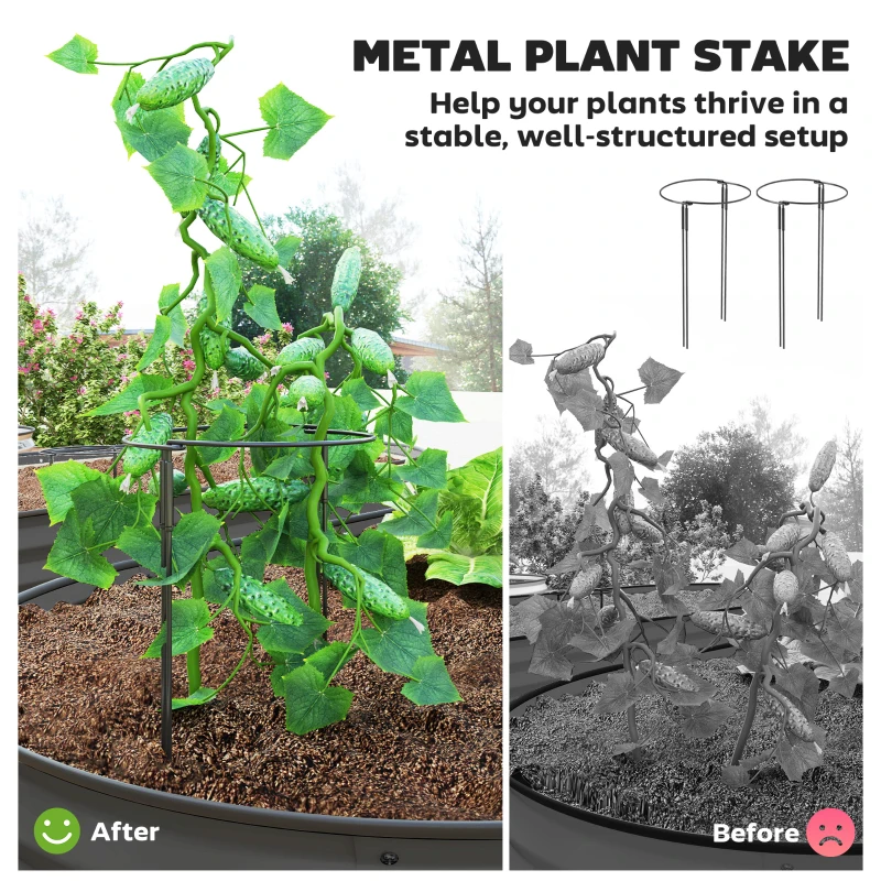 Best Set of Two 181 x 93cm Steel Planters - Dark Grey - Image 5