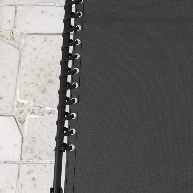 Best Set of Two Folding Sun Loungers, with Four-Position Backs - Black - Image 8