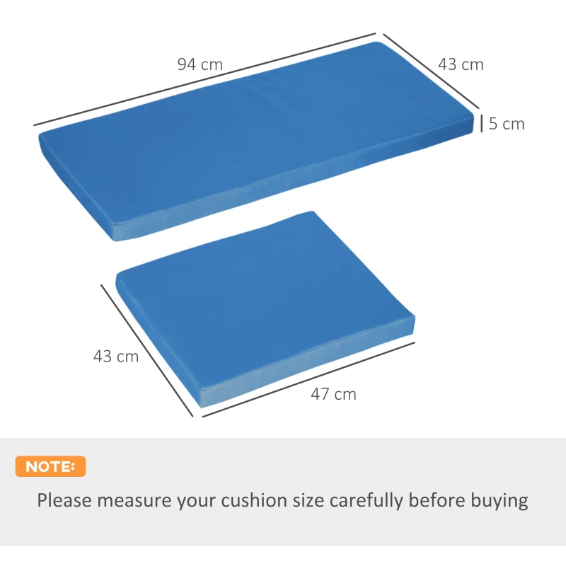 Best Outdoor Seat Cushion Pads for Rattan Furniture, 3 PCs Garden Furniture Cushions, Sky Blue - Image 3