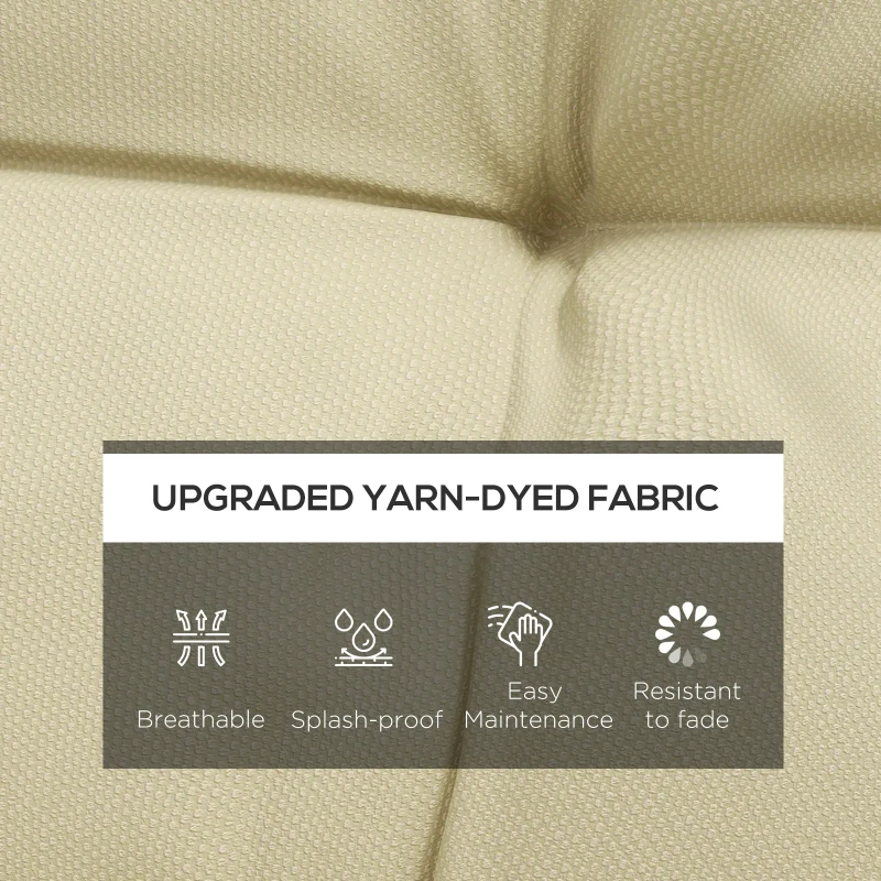 Best 2-Piece Seat Cushion Replacement with Backrest, Garden Patio Chair Cushions Set with Ties, Beige - Image 4