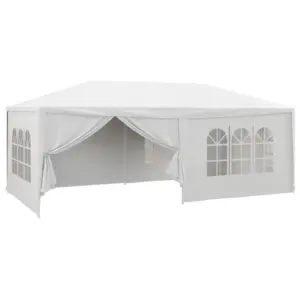 Best 6 x 3 m Party Tent Wedding Gazebo Outdoor Waterproof PE Canopy Shade with 6 Removable Side Walls