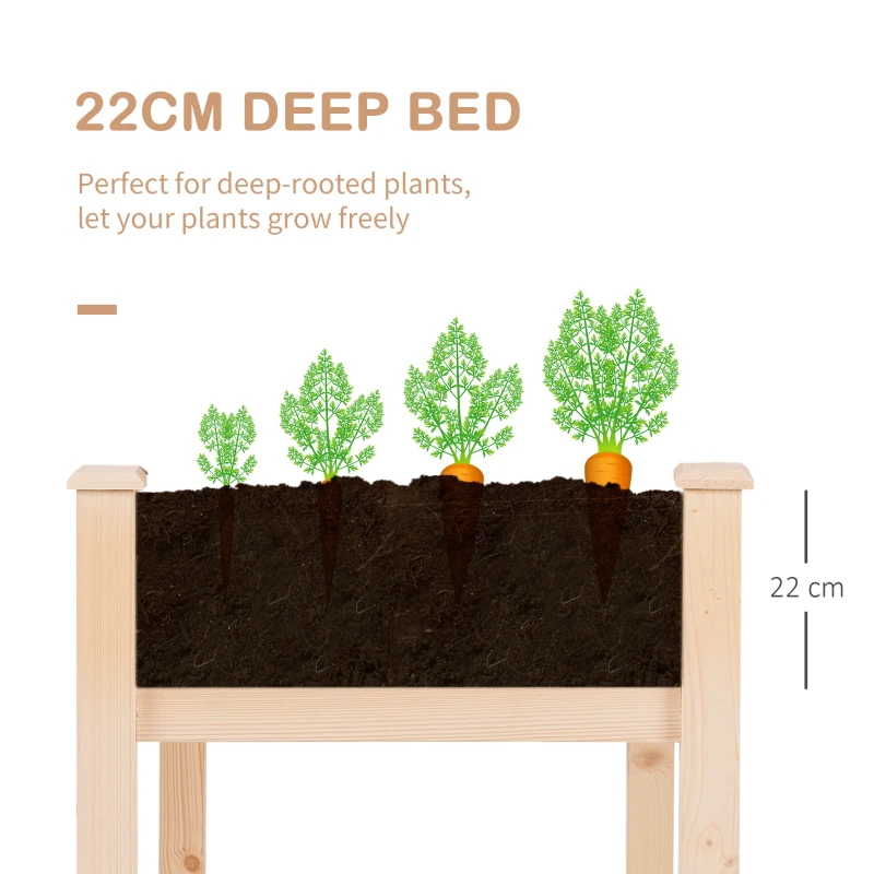 Best Garden Wooden Planters, Non-Woven Fabric, Rectangular Raised Bed,Fir Wood,Indoor/Outdoor, 122.5Lx56.5Wx76H cm - Image 6