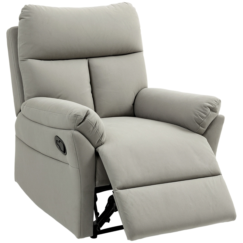 Best 140° Manual Reclining Armchair, with Footrest - Grey - Image 11