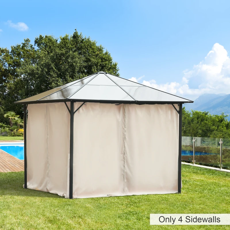 Best Replacement Gazebo Curtains, 4-Panel Gazebo Side Panels Only, for 3 x 3 (M) Gazebos or Pergolas, Hooks/C-Rings Included, Beige - Image 2