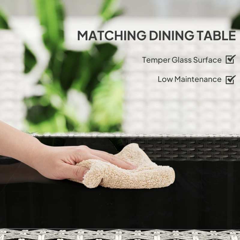 Best Seven-Piece Rattan Dining Set - Mixed-Grey - Image 6