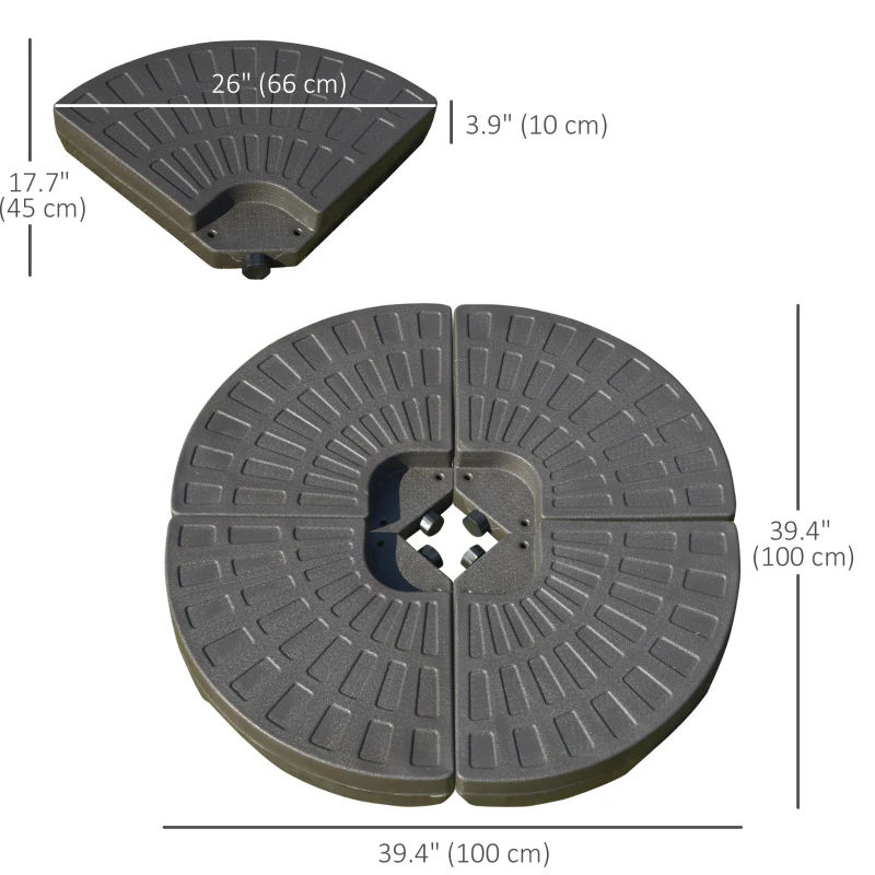 Best Set of 4 Fillable Parasol Weights - 100kg - Image 3