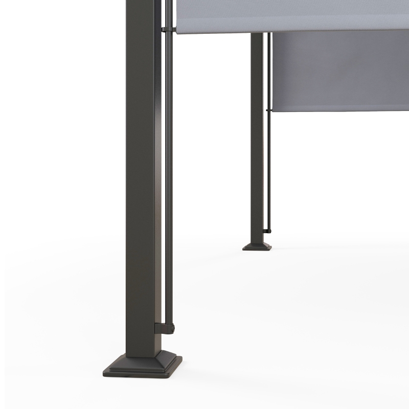Best 3 x 3(m) Outdoor Pergola, Garden Pergola Gazebo with Adjustable Canopy, Grey - Image 9