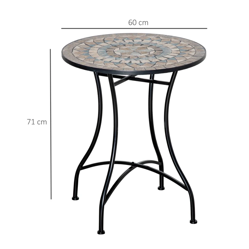 Best Φ60cm Mosaic Outdoor Patio Table - Green - Image 3