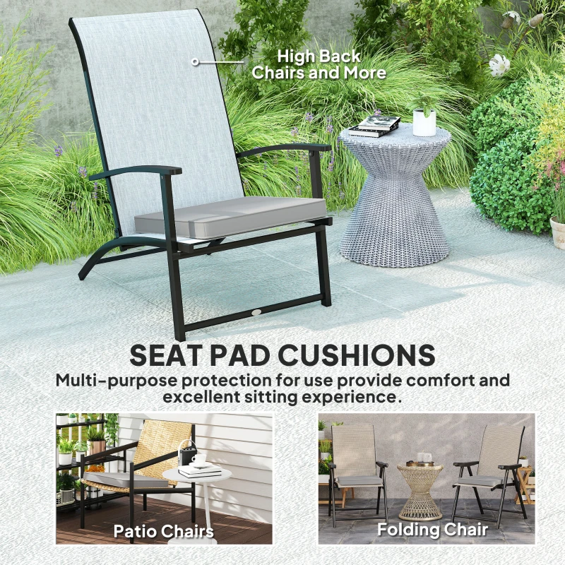 Best Set of 2 Garden Chair Cushions - Light Grey - Image 6